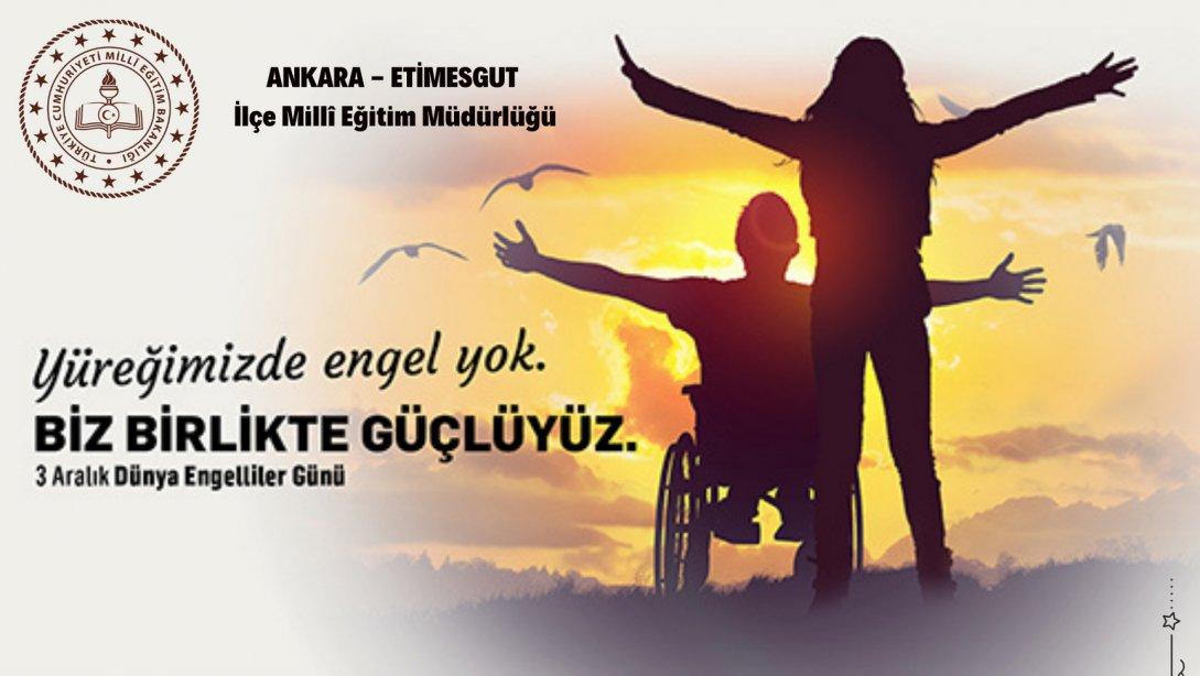 İlçe Milli Eğitim Müdürümüz Tamer Kırbaç'ın 3 Aralık Dünya Engelliler Günü Mesajı...